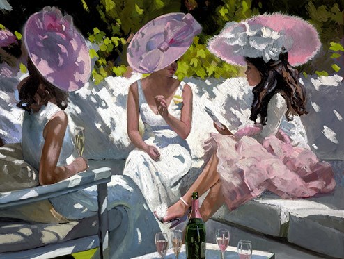 Pink Champagne, Ascot by Sherree Valentine Daines - Canvas on Board